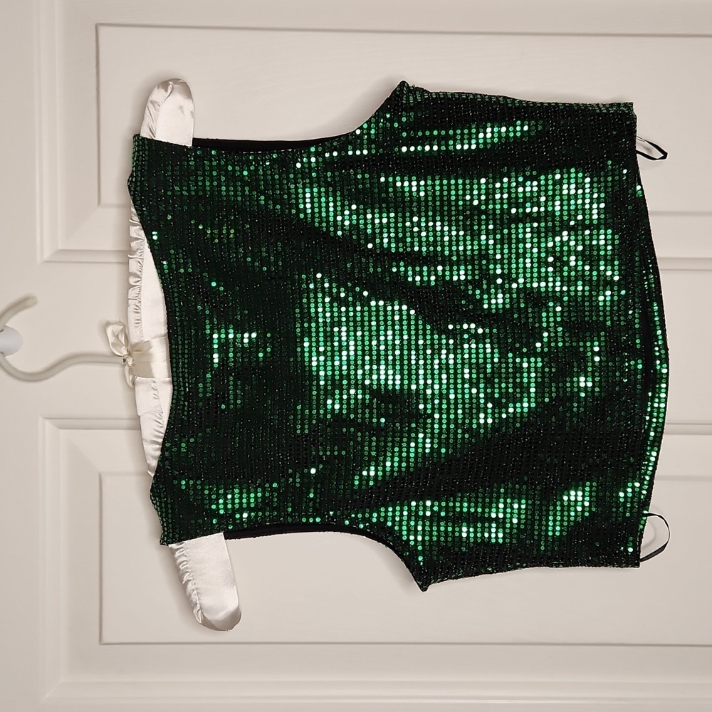 Sincerely Jules Sequin Green Crop Top Size S NWT - Picture 7 of 12